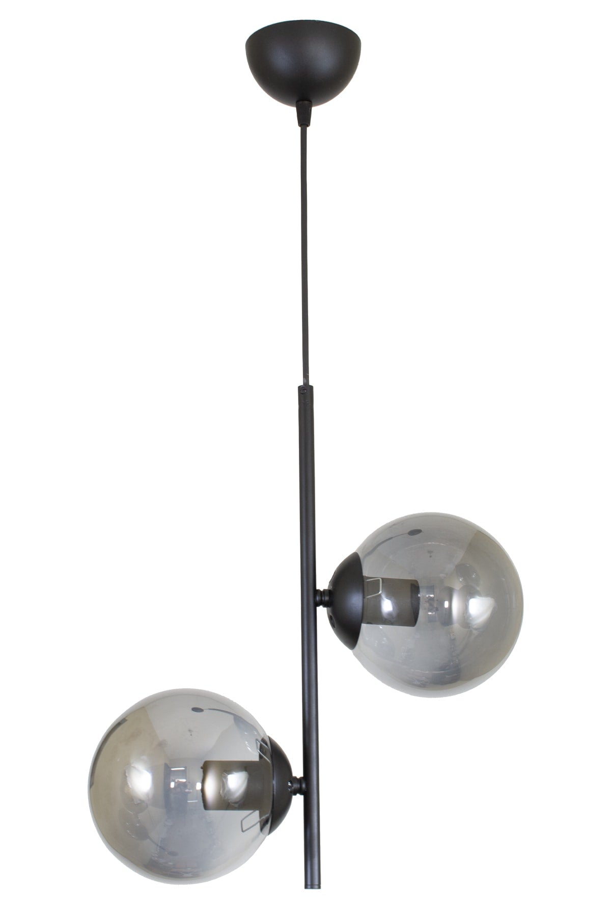 Double Modern Smoked Glass Black Chandelier