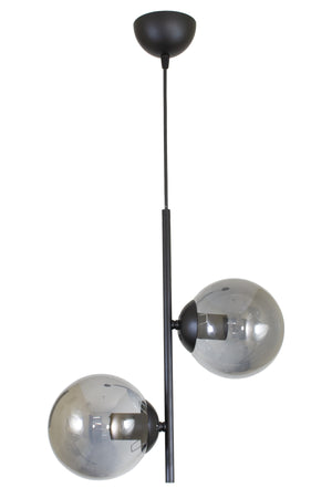 Double Modern Smoked Glass Black Chandelier