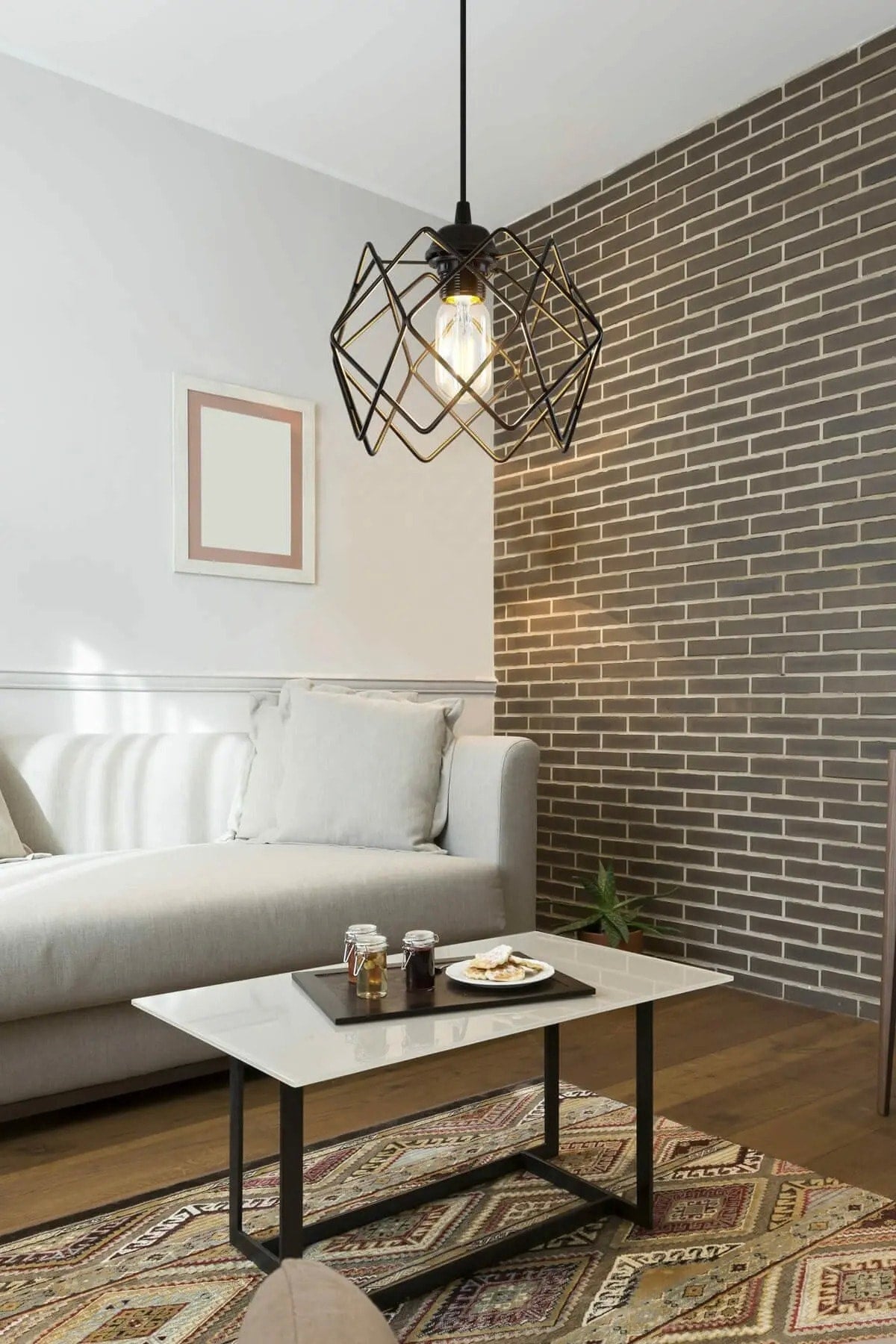 Black Multi Square Single Pendant Lamp Chandelier