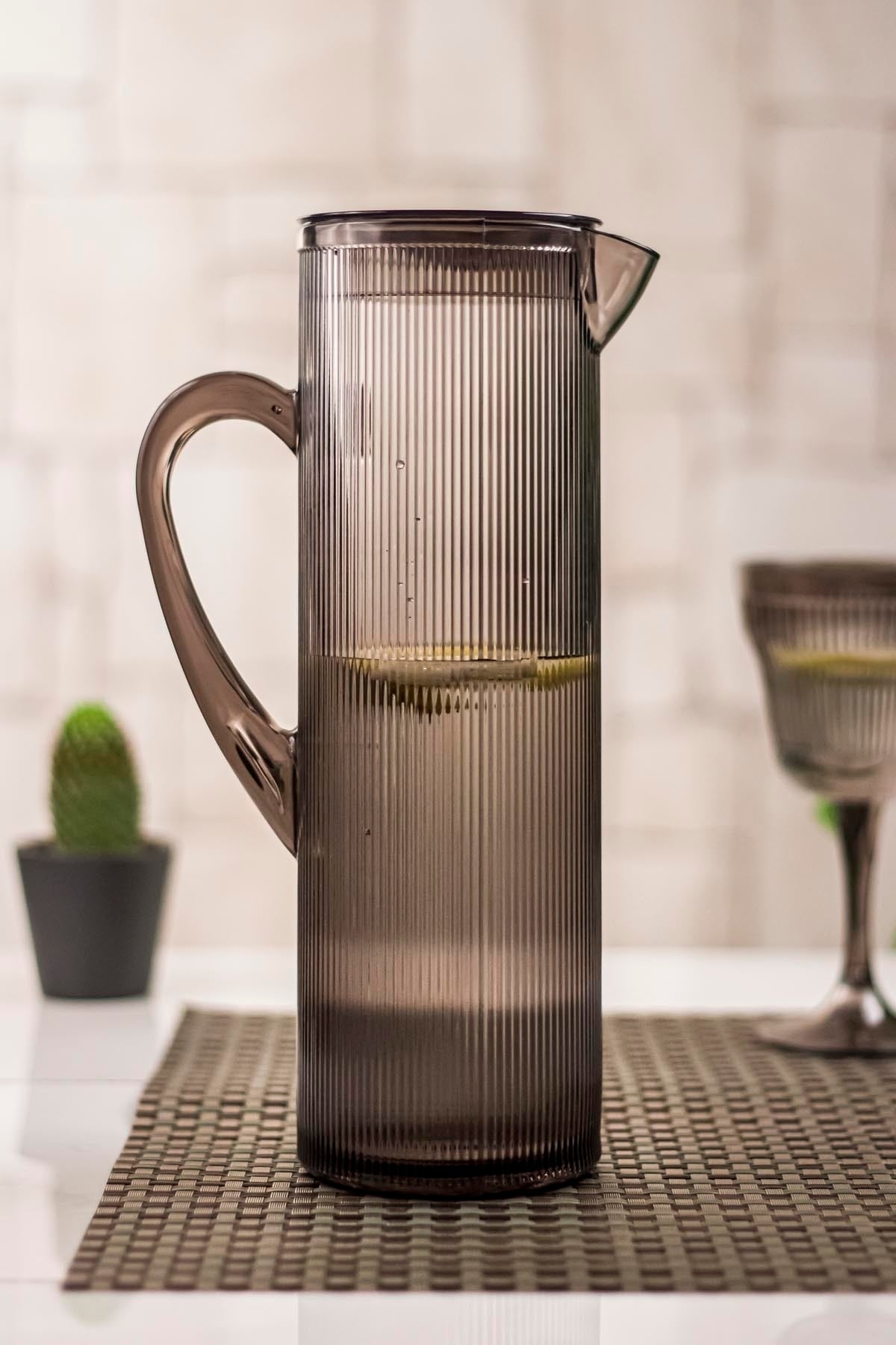 Acrylic Baroque 1.5 Lt Smoked Jug (Fits In The Refrigerator Door Shelf)