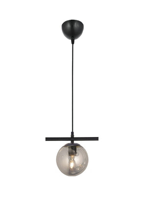 Modern Smoked Glop Glass Row Single Black Pendant Lamp Chandelier