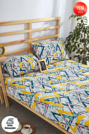 Pyramid Elastic Bed Sheet Set Cotton-Pillow Cover Single-Double-Duvet Cover - Swordslife