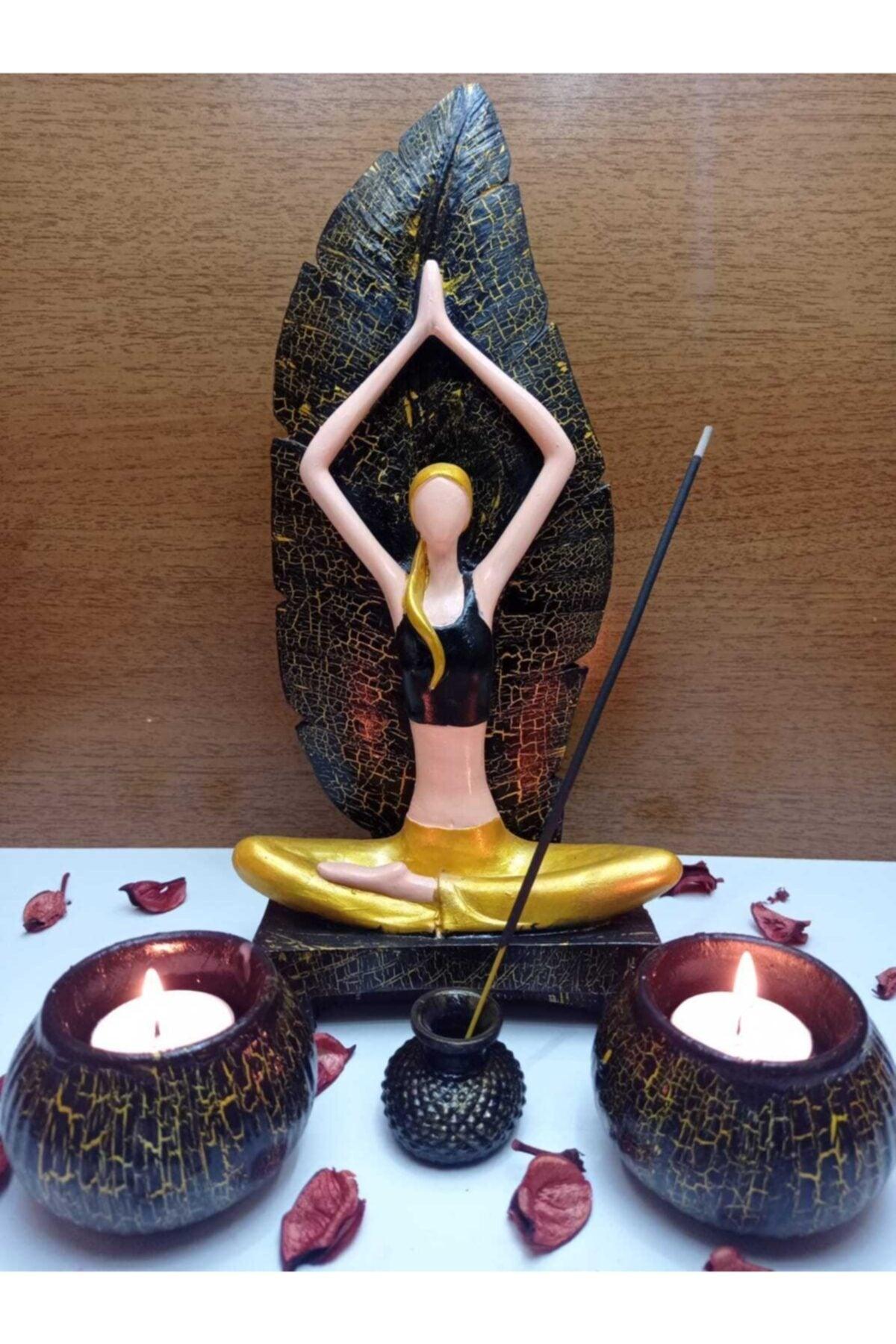 Girl Practicing Yoga + Incense Holder and Candle Holder - Swordslife