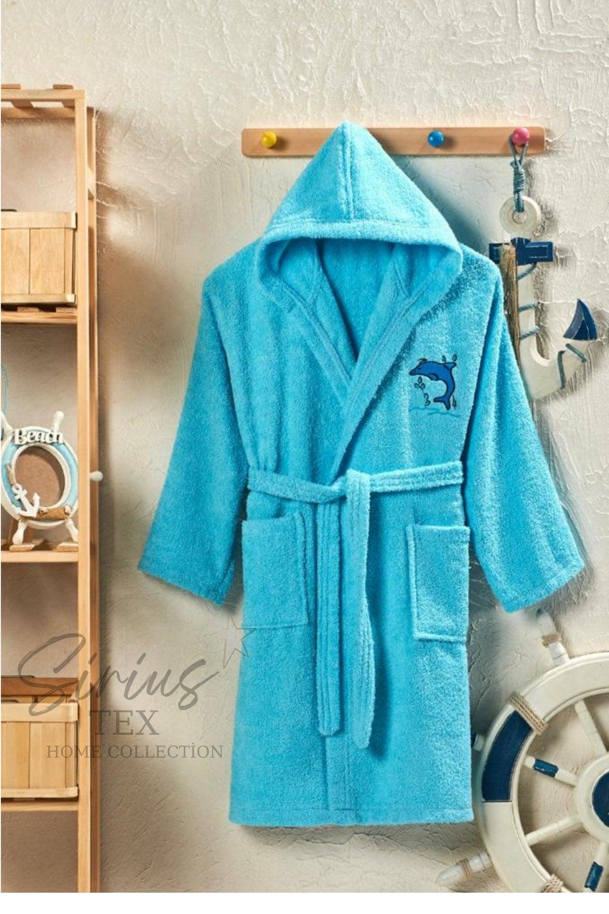 Plain And Hooded Cotton Kids Bathrobe - Swordslife