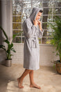 Welsoft Hooded Unisex Gray Bathrobe & Dressing Gown - Swordslife