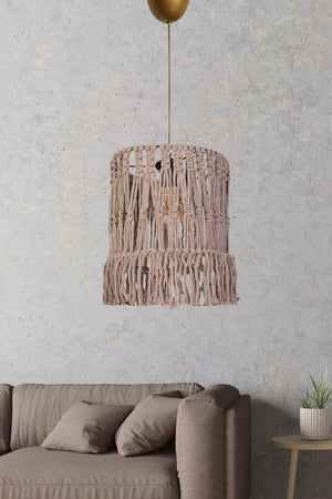 Plafond Handmade Jute Coffee Chandelier