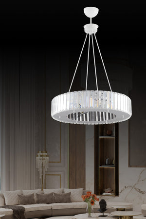 Luxury Diamond 47 Cm White Chandelier