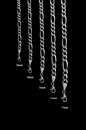 925 Sterling Silver Men'S Figaro Chain Bracelet