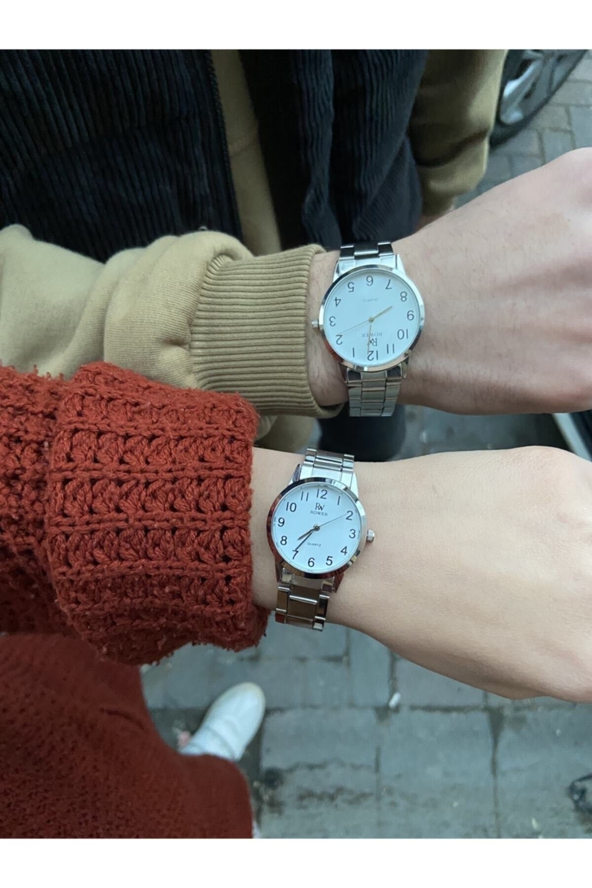 Couple Lover Silver Simple Stylish Design (Goldon)Wristwatch