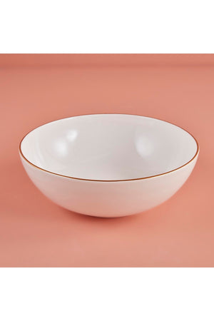Allure Ceramic Salad Bowl White-Gold (25 Cm)