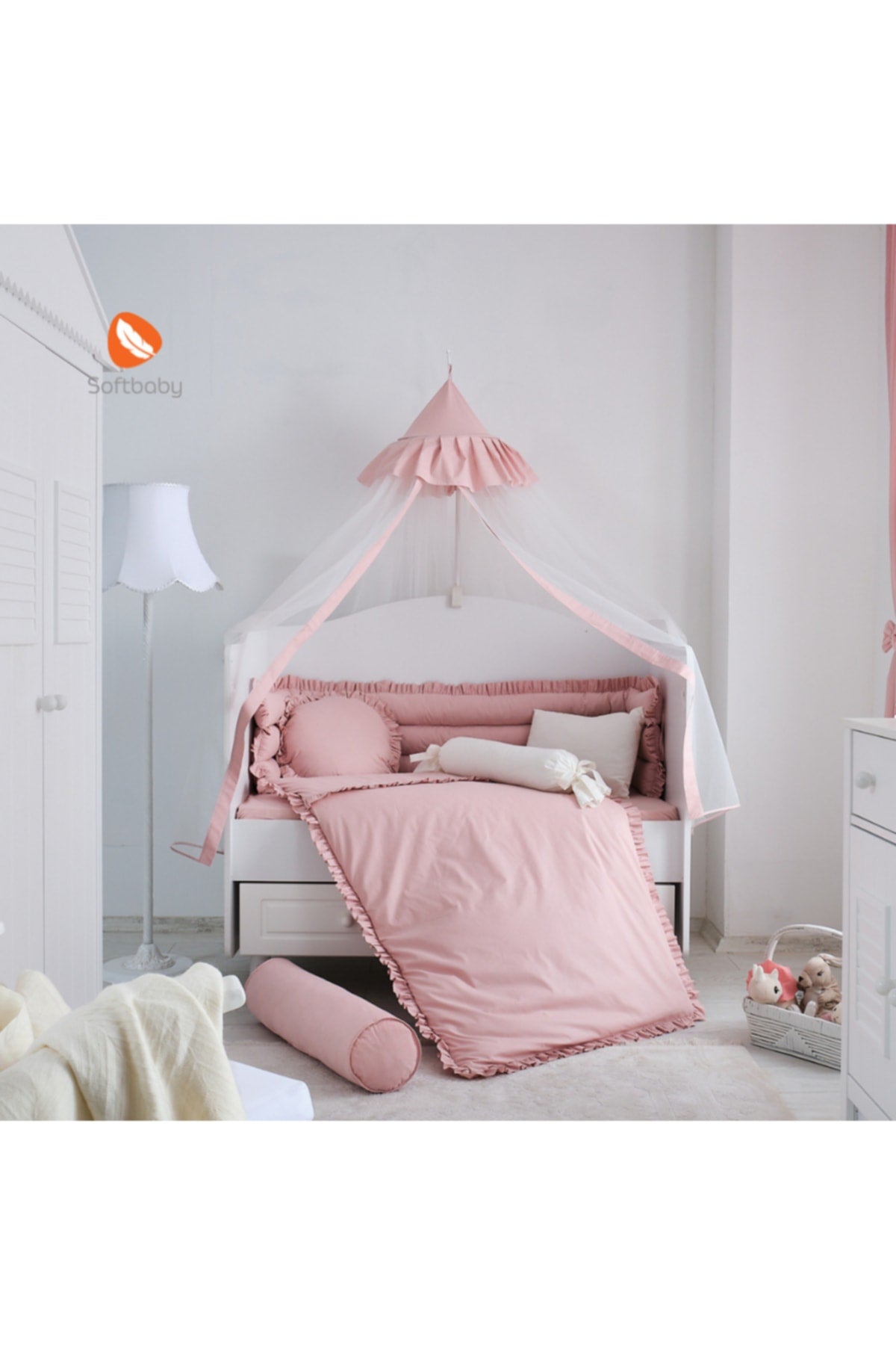 Elegance Pink Katkat Crib Bedding Set