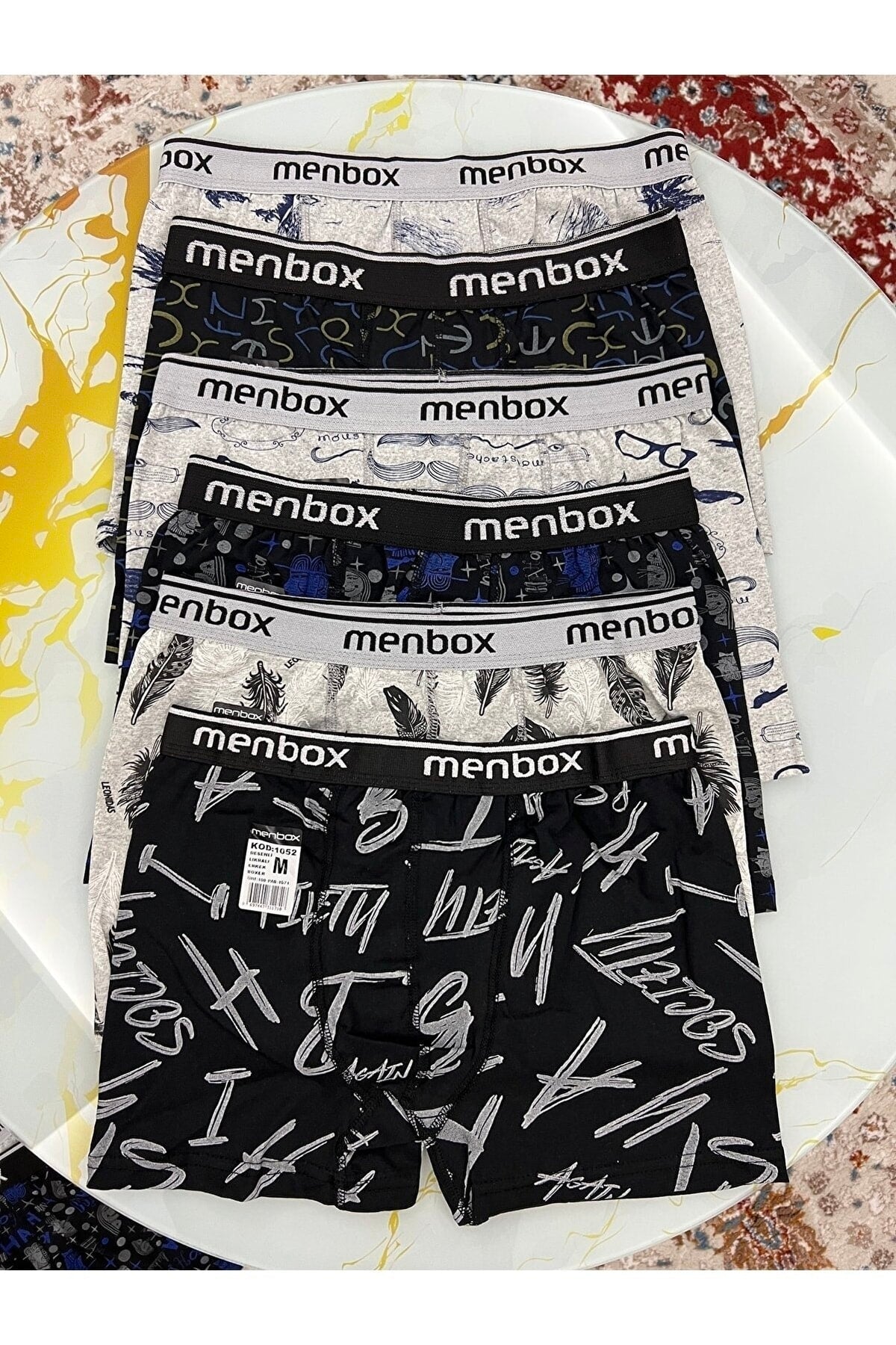 6 Piece Patterned Lycra Classic Men's Boxer