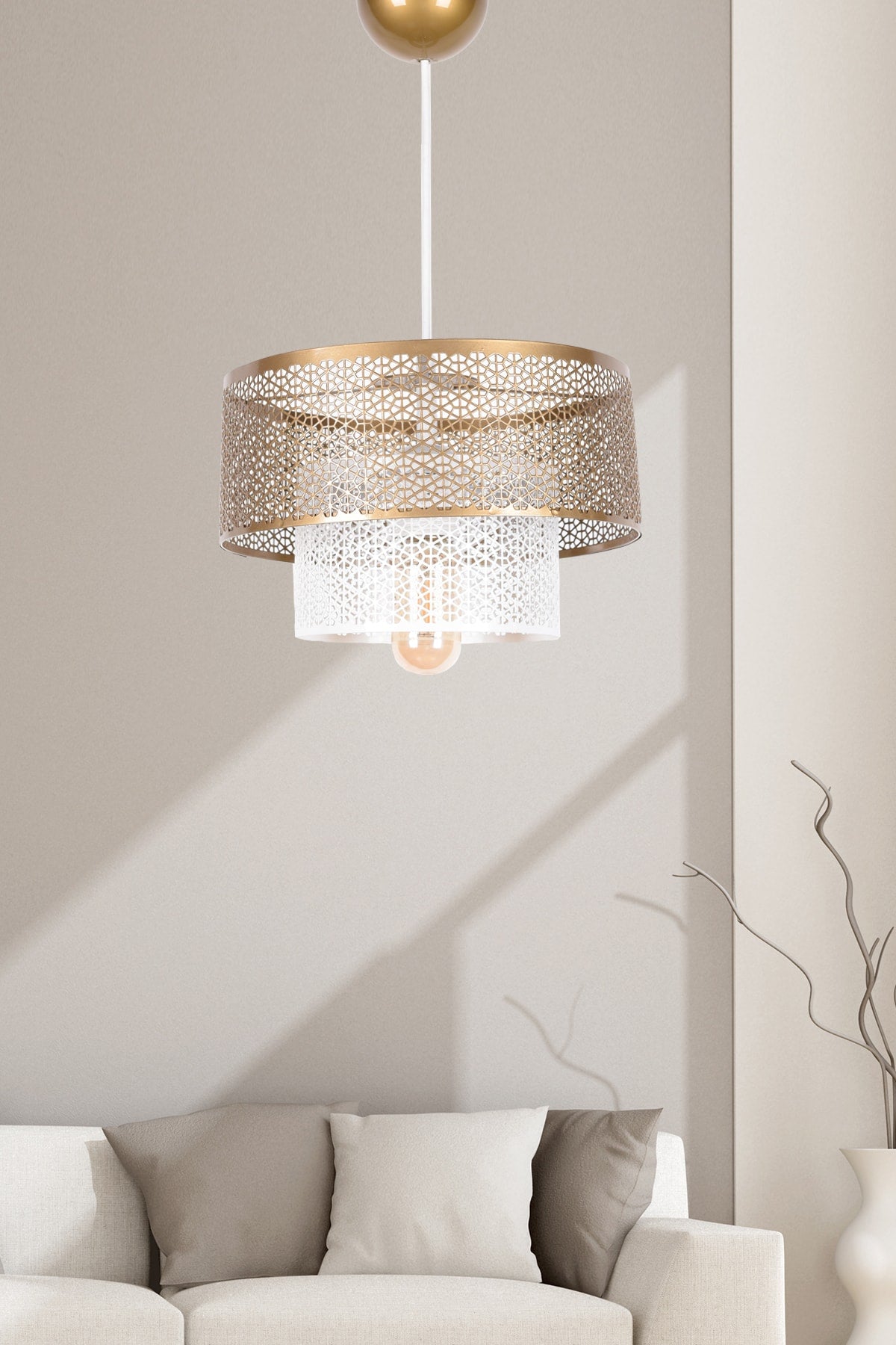 Tamiss Single Pendant Lamp White Antique Mtla-46