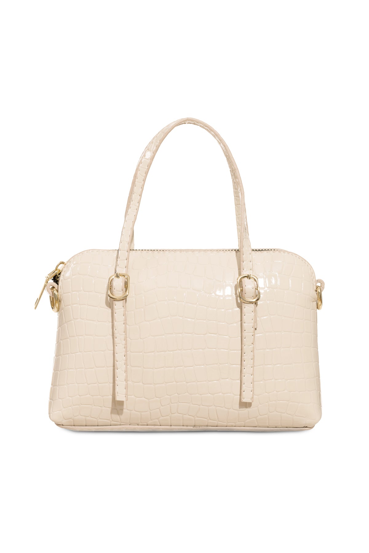 Women'S Leather Look Double Handle Bag