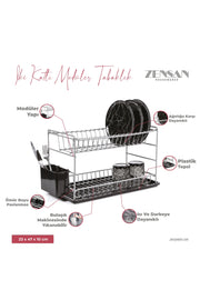 Gray Pe Coated Stainless Two Layer Modular Plate/Dish Rack (50 Cm)