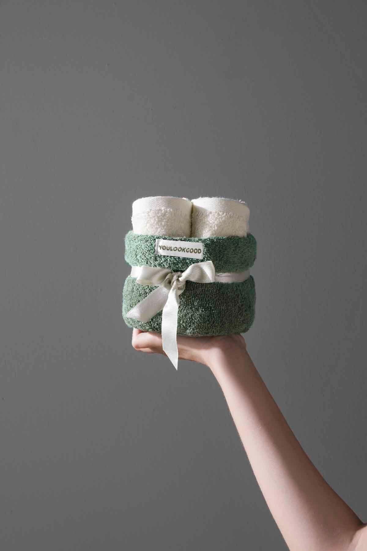 Carmine Bouquet Olive 4 Pcs.30*50 Basket Towels - Swordslife