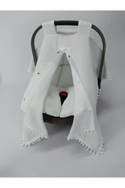 Muslin Fabric Stroller Cover Stroller Cushion Set Of 2