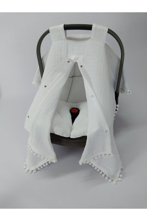 Muslin Fabric Stroller Cover Stroller Cushion Set Of 2