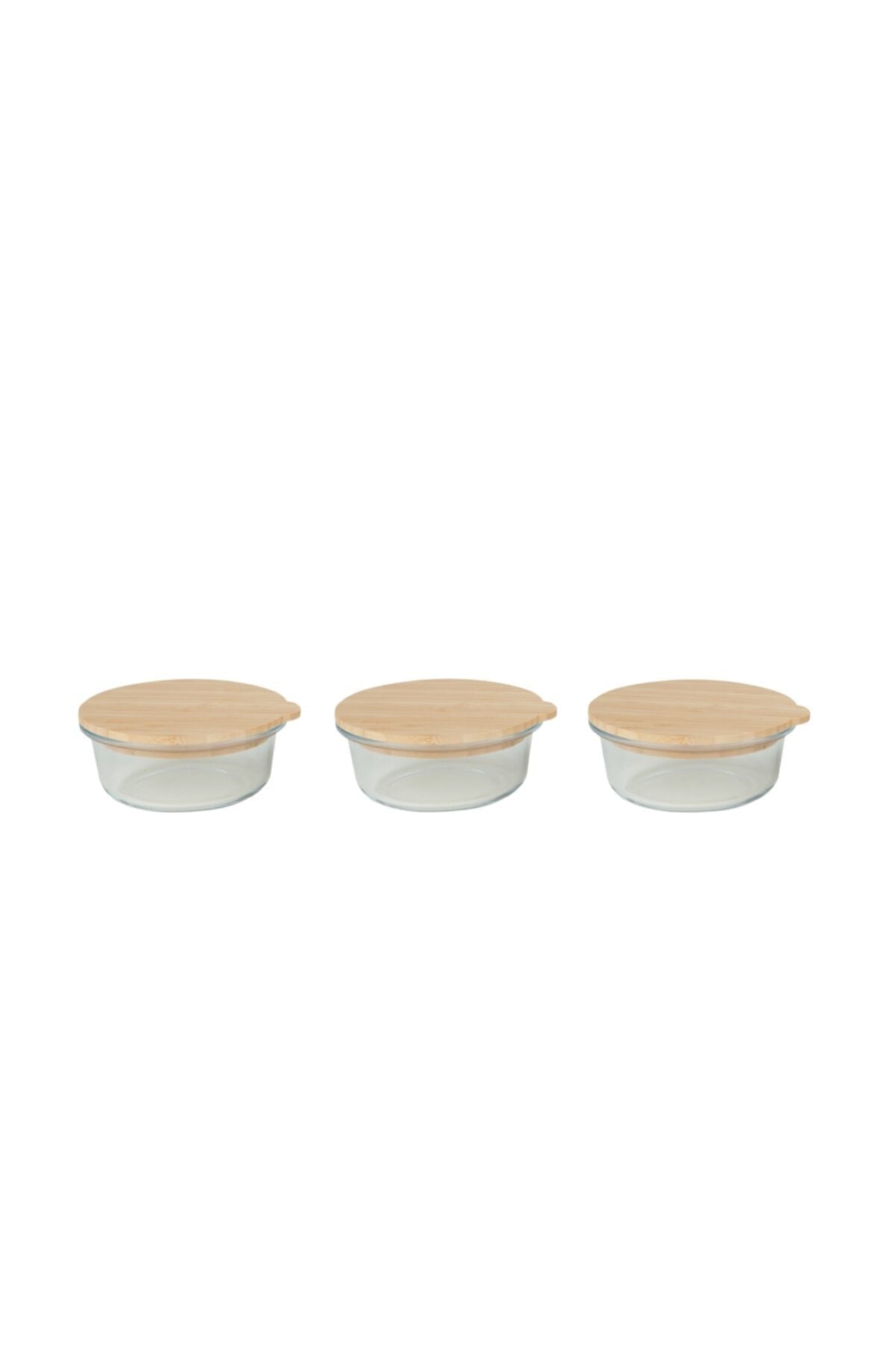 Soft Glass-Bamboo 3-Piece Storage Container