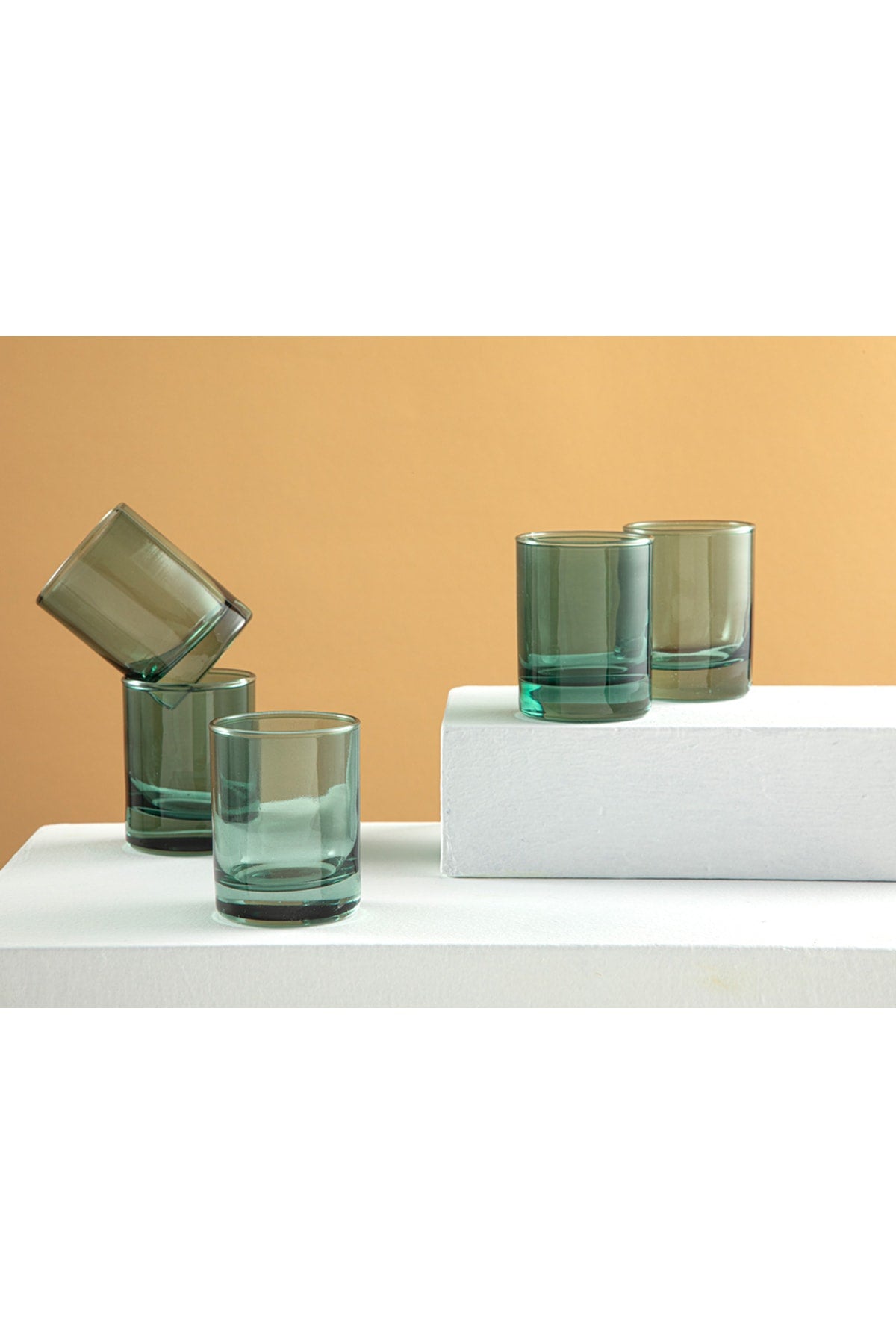 Azule Glass 6 Pcs. Coffee Side Water Glass 65 Ml Green