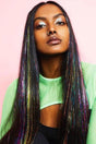 Multicolored Glittery Side Snap Hairpiece 50 cm - Swordslife