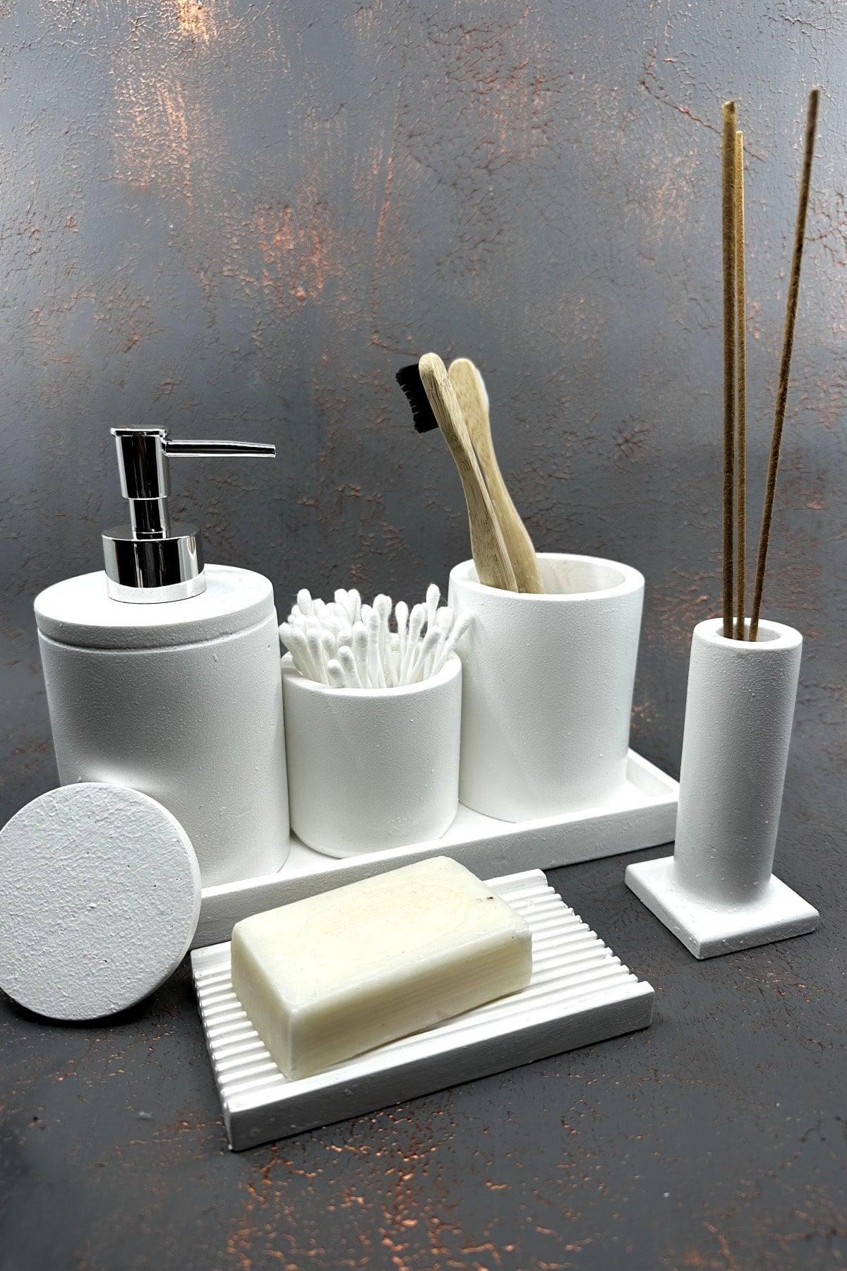 White Concrete Bathroom Set - Swordslife