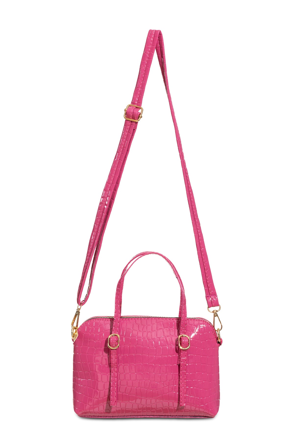 Women'S Leather Look Double Handle Bag
