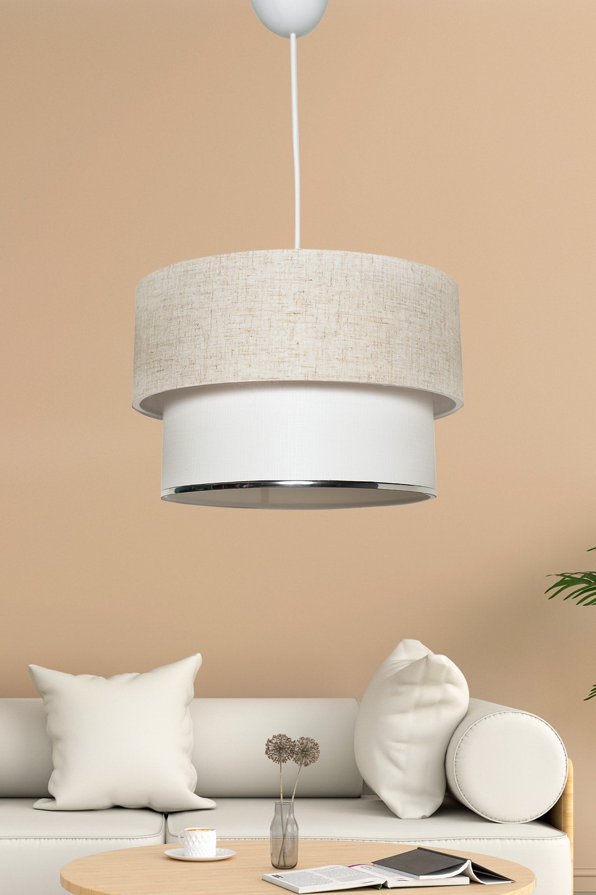 Corbeu Single Pendant Lamp Chandelier Cream-White Mdrn-45