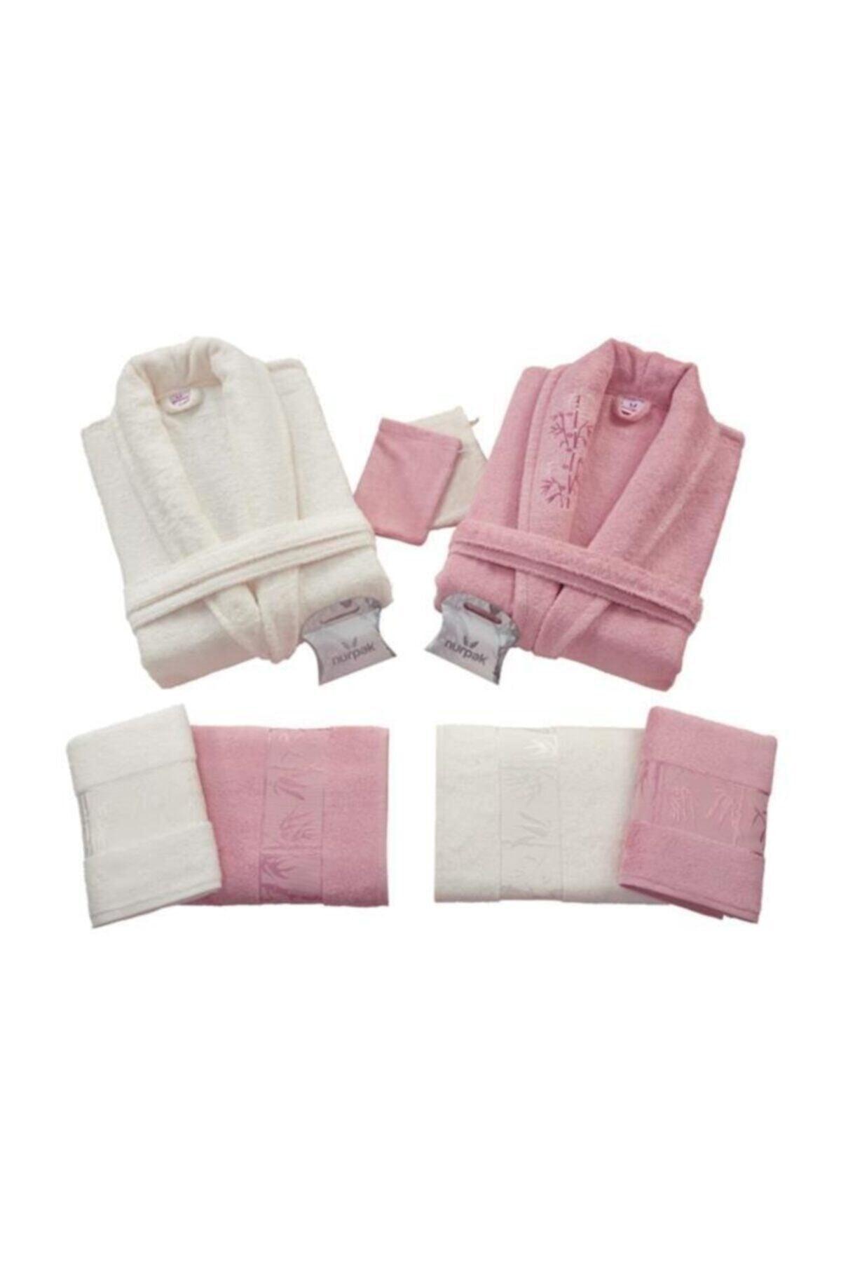 Bamboo Family Bathrobe Set (10 Pcs) Cream-rose-dry - Swordslife