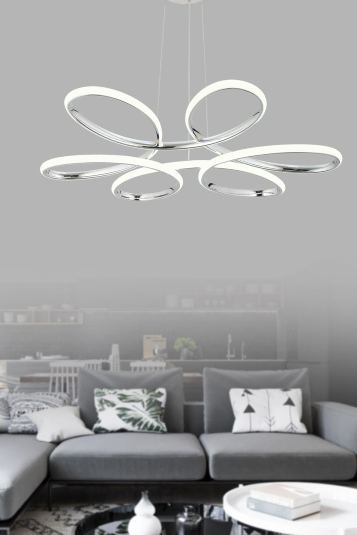 Flora Chrome Modern Pendant Lamp Led Chandelier