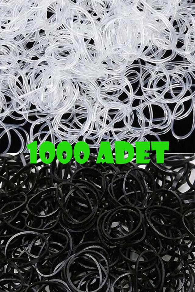 500 Pieces Black 500 Pieces Transparent Total 1000 Pieces Hair Braiding Elastic - Swordslife