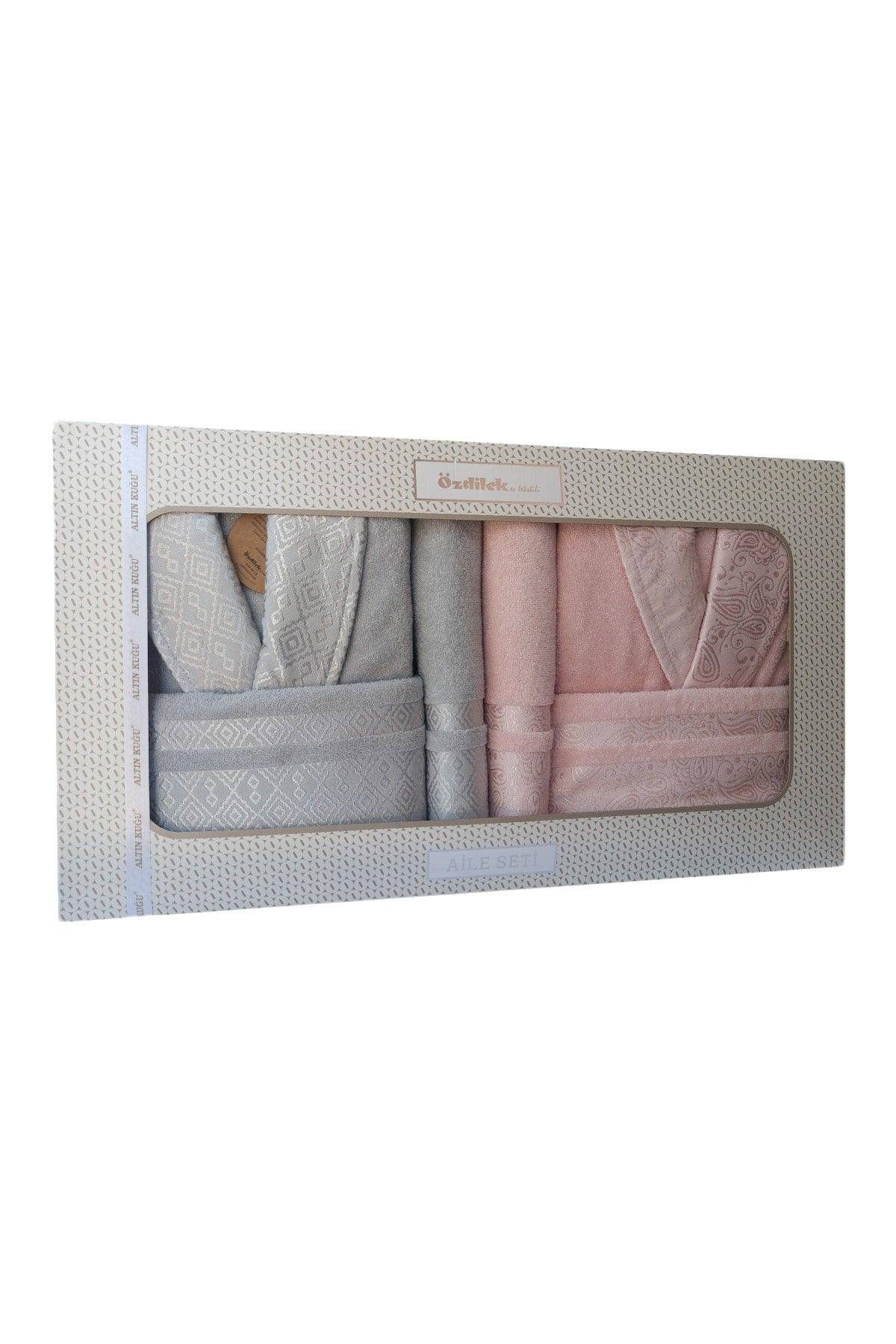 Family Bathrobe Set-gray Pink - Swordslife