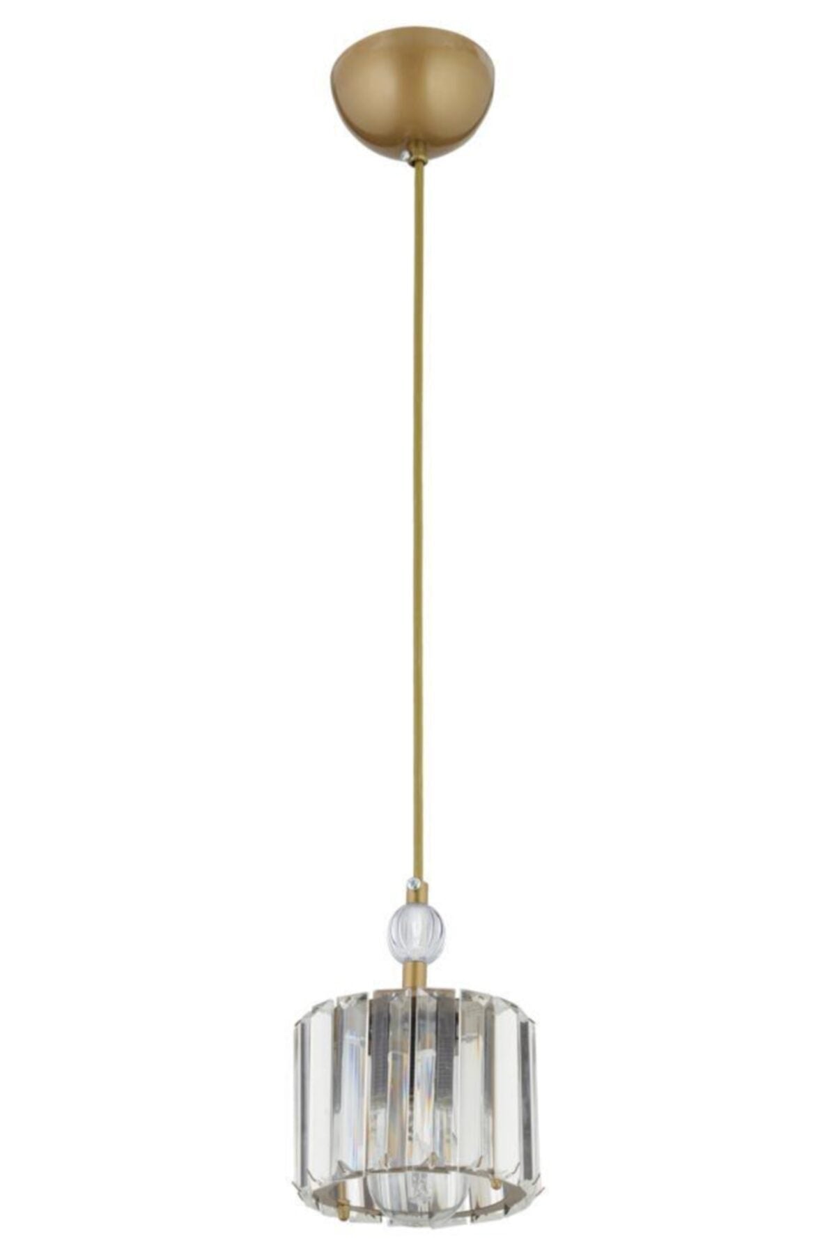Dolunay Single Tumbled Stone Y-10 Crystal Stone Plumbing Chandelier