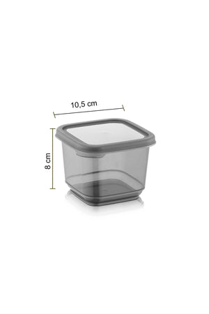 Set Of 12 Square Food Storage Container With Leak Proof Lid Anthracite 12 X 0.50 Lt Labeled