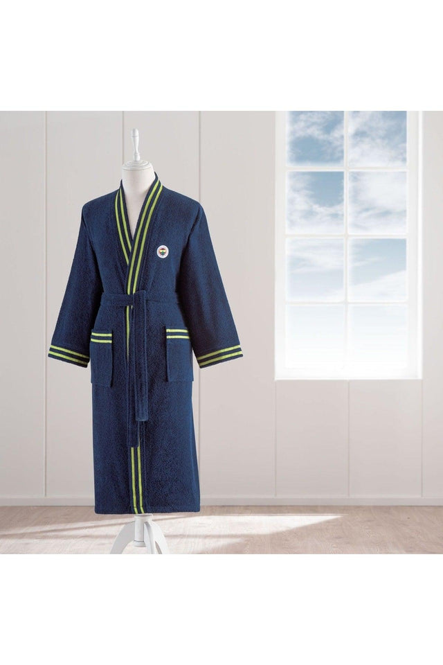 Fb Yellow Navy Blue Adult Bathrobe, M - Swordslife