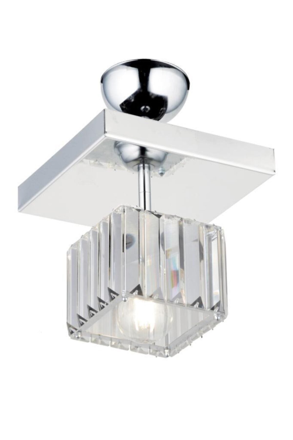 Lara Single Square Chrome K-10 Chandelier