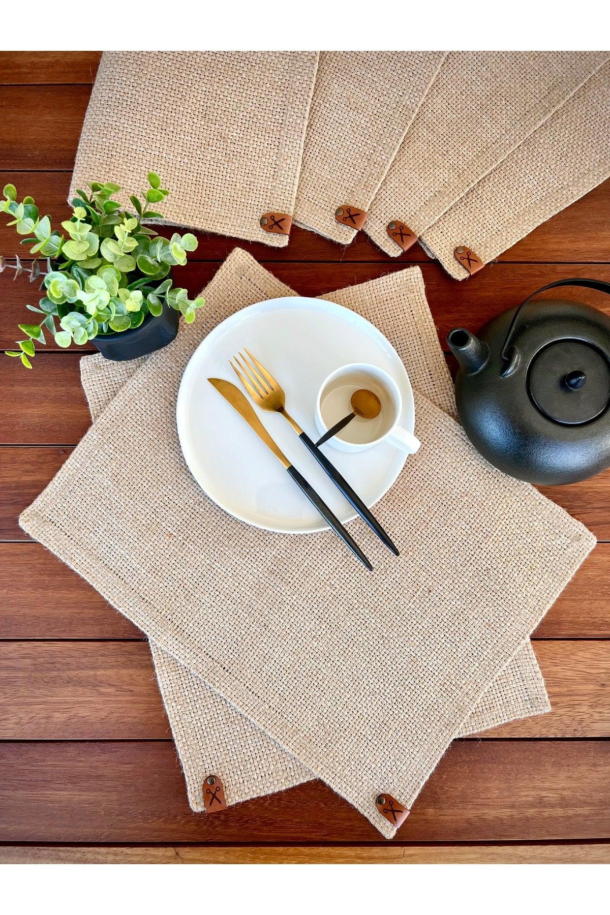 Pieces Rectangle Straw, Jute Placemat Cover Weave Serving Set - Natural - Swordslife