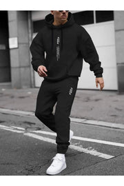 Men'S Black Vertical Oversize Tracksuit Set