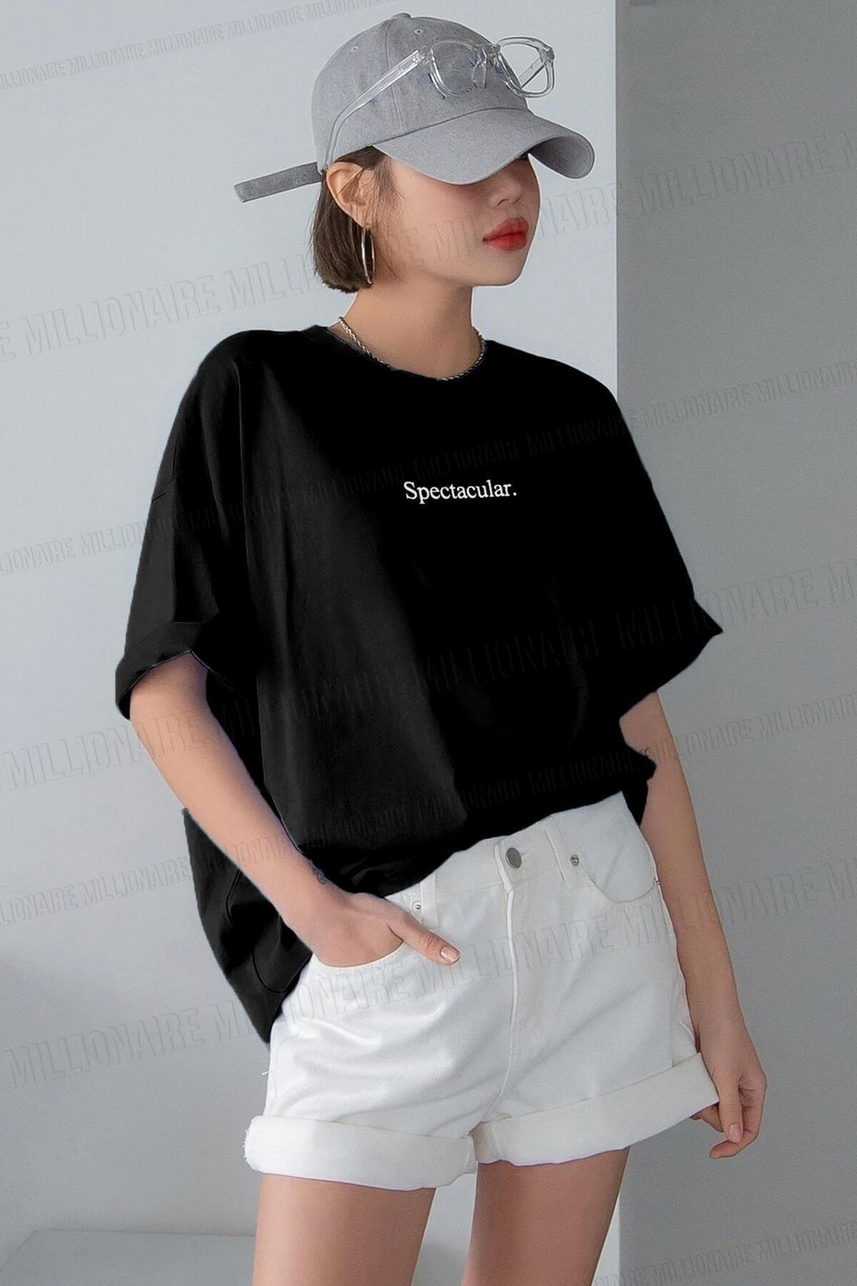 Spectacular Black Oversize Salas Boyfriend Women's T-shirt - Swordslife