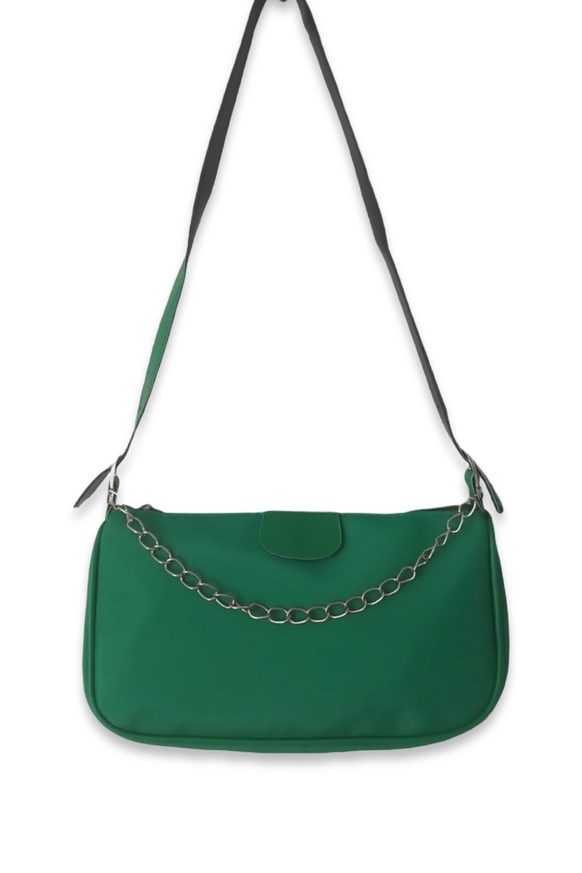 Green Thin Chain Baguette Women'S Bag
