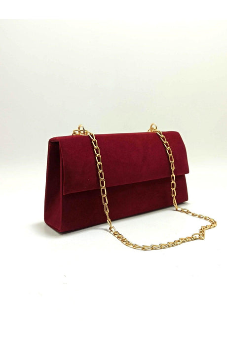 Women's Bag Claret Red Suede - Swordslife