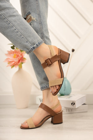 Casual Women'S Heeled Straw Band Sandals