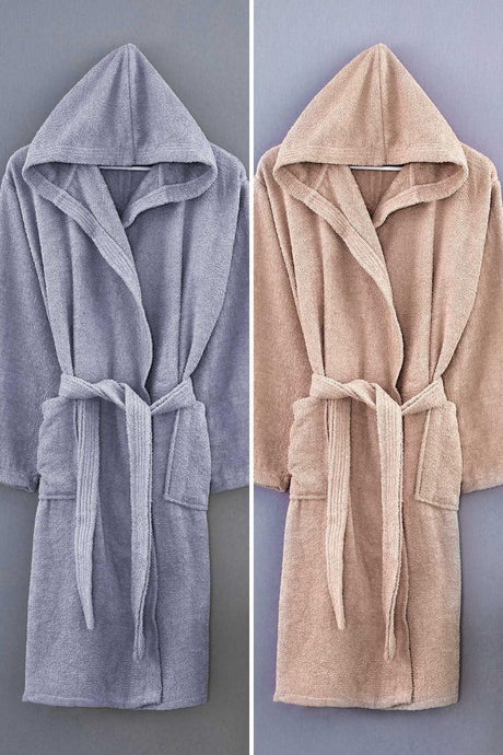 100% Cotton Hooded Bathrobe Set - Swordslife