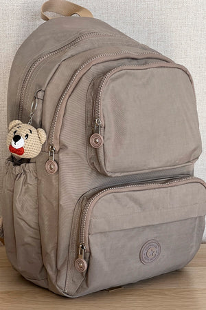 Fcstore Crinkle Fabric Waterproof Medium Size Mink Clinker Backpack/Laptop School Bag
