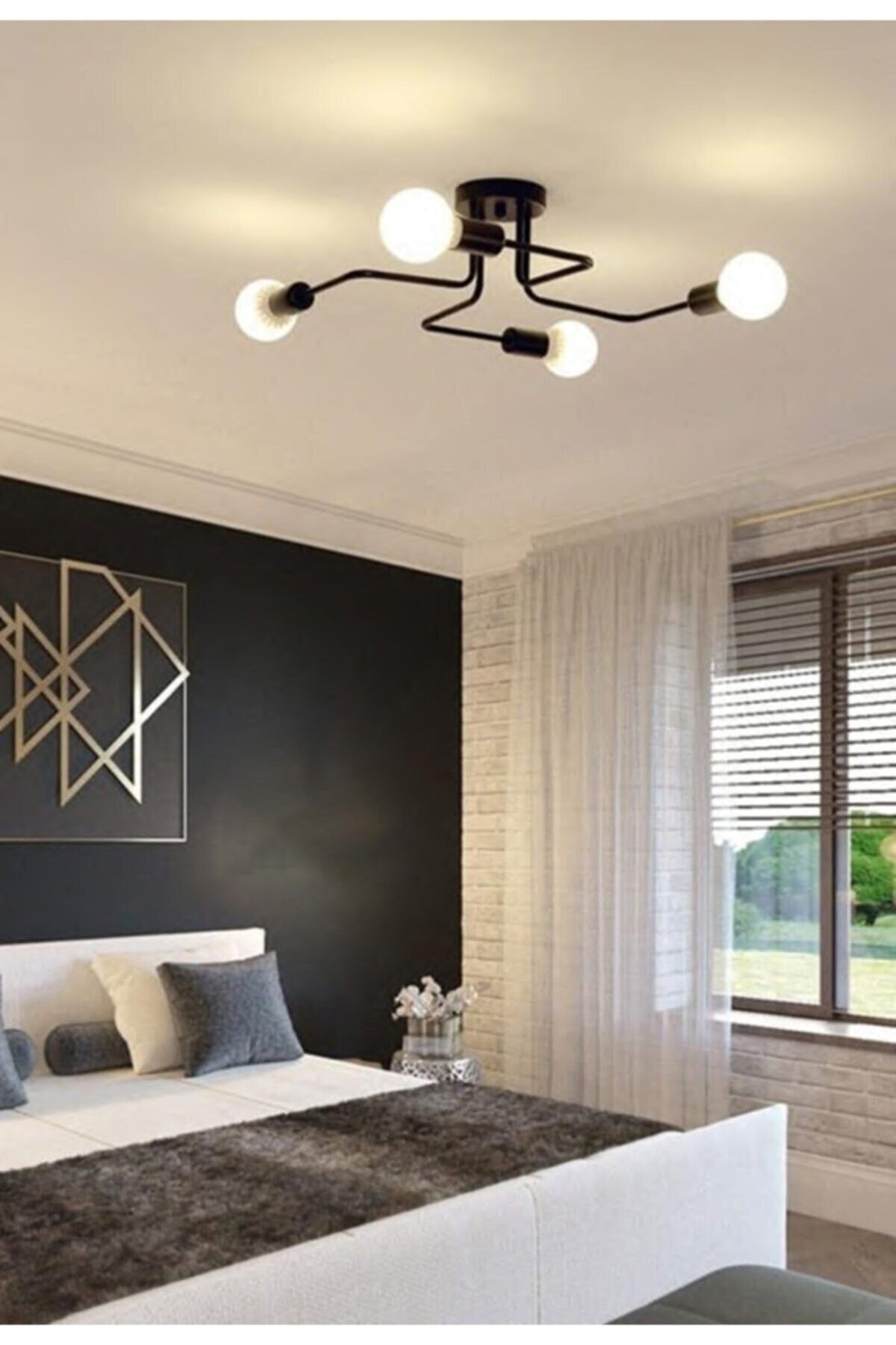 Scorpion Octopus Arm Black Color Living Room - Kitchen - Bedroom 4-Piece Chandelier