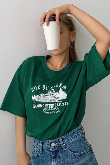 Unisex Green Age Of Steam Printed Oversize T-shirt - Swordslife
