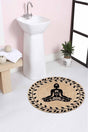 Yoga Pattern Rope Straw Jute Weave Round Carpet Bath Mat 80x80cm - Swordslife
