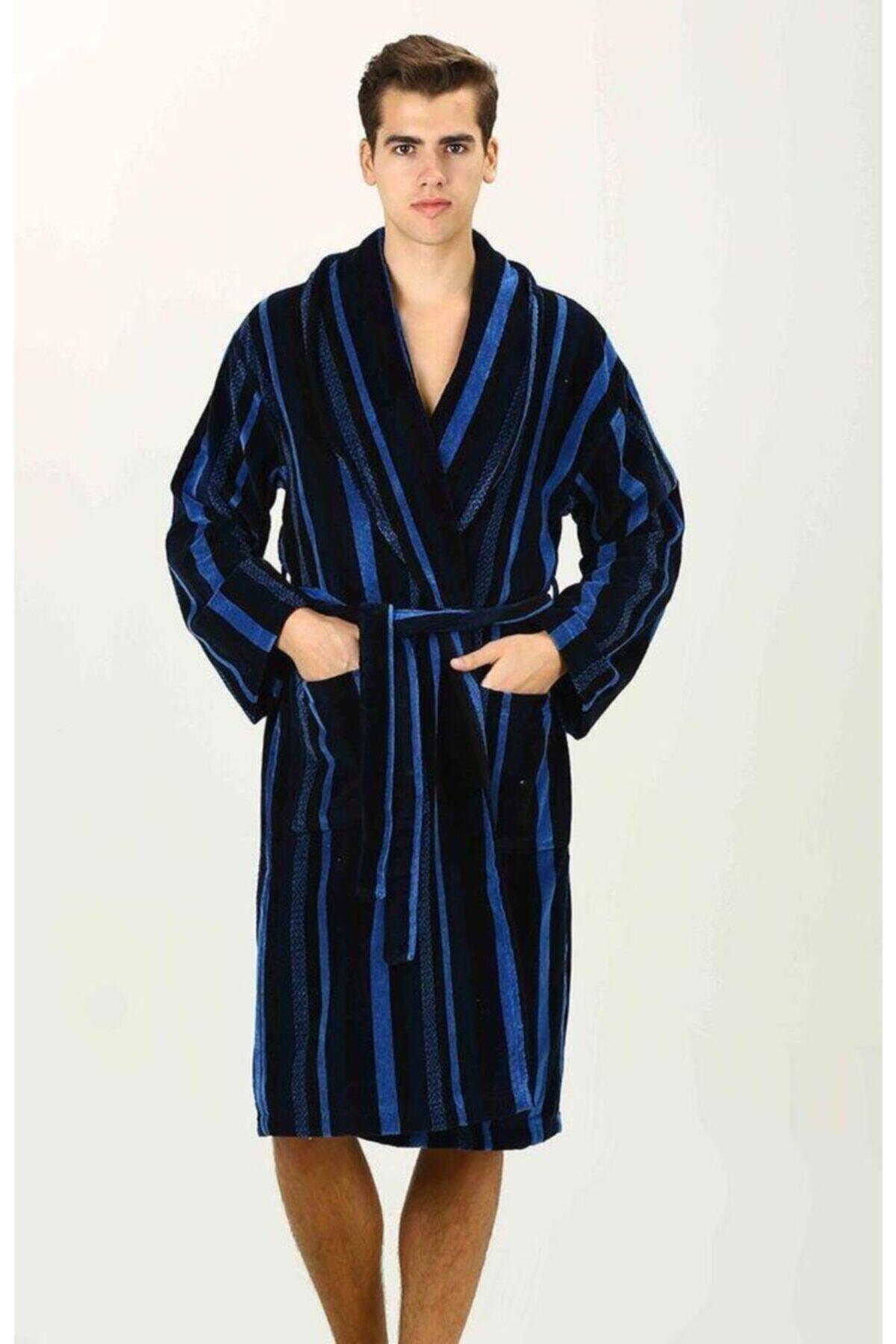 Bathrobe Hawaiian Plaid Chalkboard Navy/blue - Swordslife