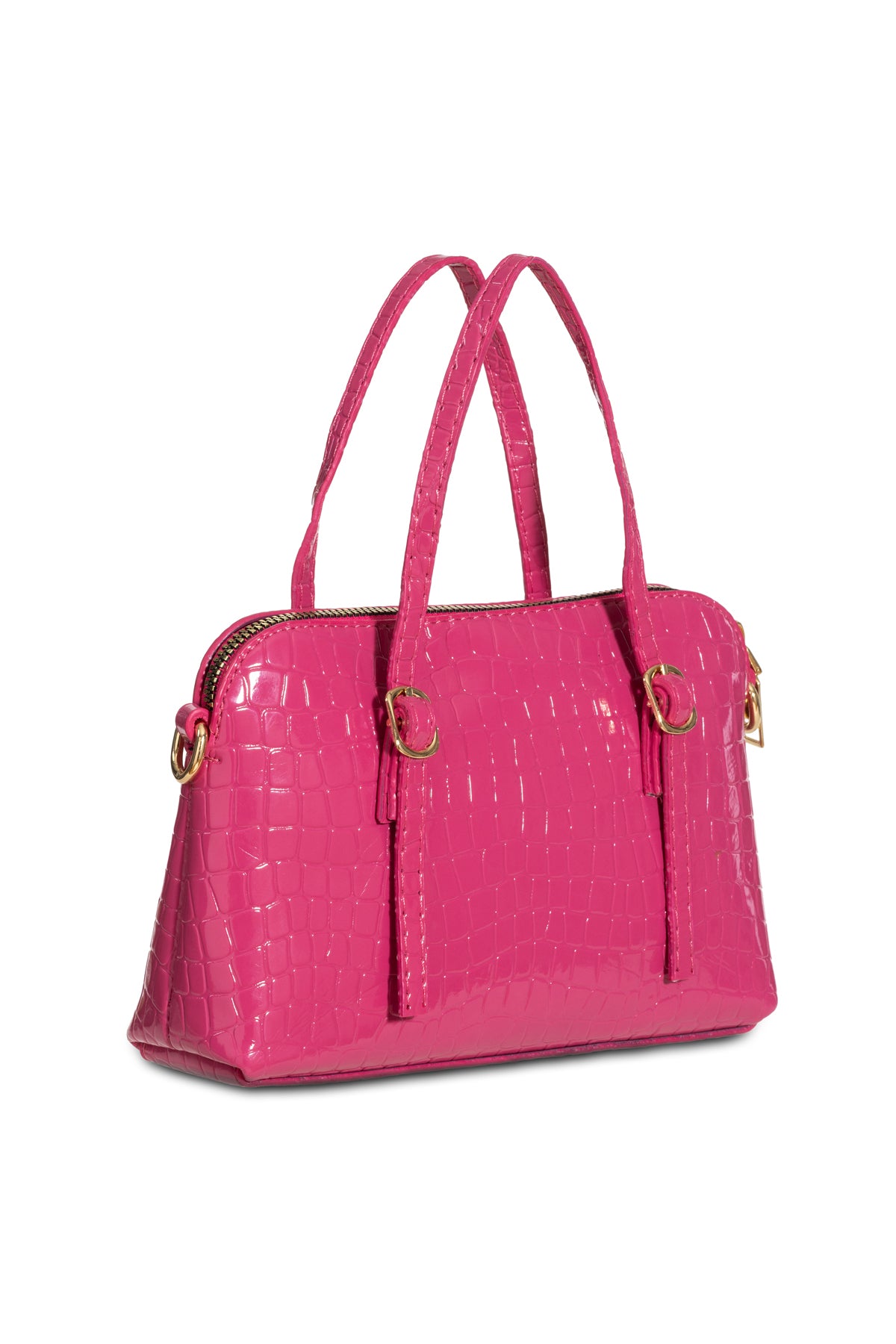 Women'S Leather Look Double Handle Bag