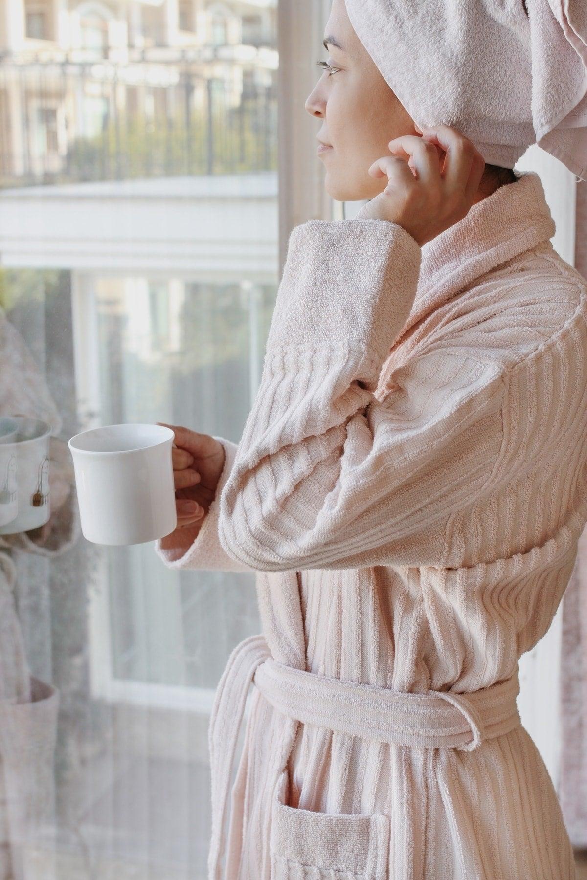 Rib Bathrobe Unisex 100% Cotton - Swordslife